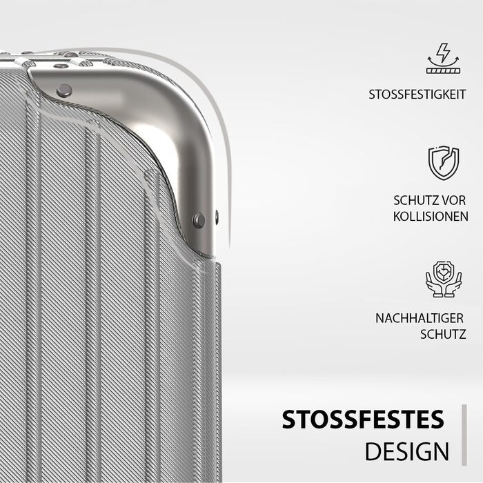 Набір валіз Voyagoux 2 шт. - 39L та 113L, жорсткі валізи, TSA-замок, ABS, 4 колеса 360°, міцні та легкі, рожеве золото (42L, срібло)