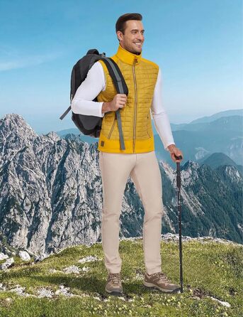 Little Donkey Andy Легка пухова жилетка для чоловіків. Тепла безрукавна куртка для активного відпочинку, туризму, бігу (M, жовто-бурштиновий)