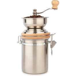 Традиційна кавомолка La Cafetière з нержавіючої сталі, срібляста