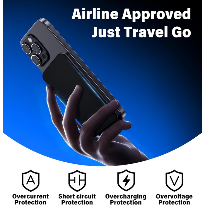 Power Bank MagSafe 5000mAh з підтримкою PD 20W та QC 3.0 - Білий/Чорний. Швидка зарядка, USB-C, для iPhone 17/16/15/14/13