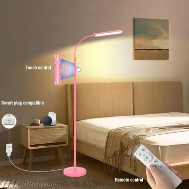 LED-стельова лампа Marctronic для вітальні, регульована яскравість, 18W, 1800LM, з пультом та сенсорним керуванням, проста установка, для офісу, спальні (рожева)