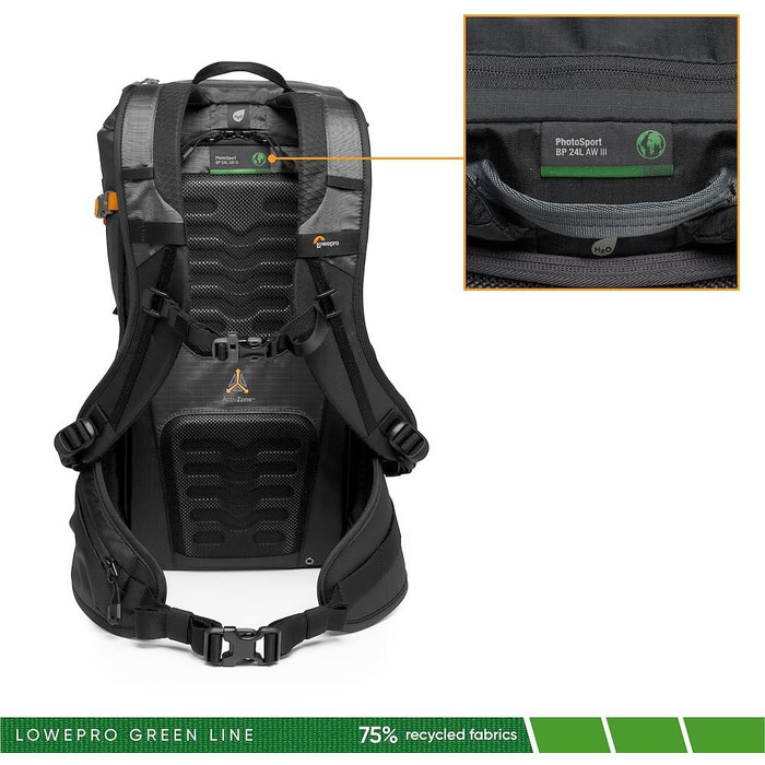 Lowepro PhotoSport BP L AW III: Рюкзак для фототехніки, сумісний з Sony α7, блакитно-чорний