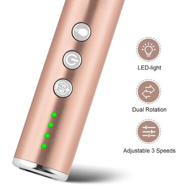 Електричний набір для манікюру та педикюру 13 в 1 Kabellos з підсвічуванням, 25000 об/хв, з пилозбірником, для дому, золото