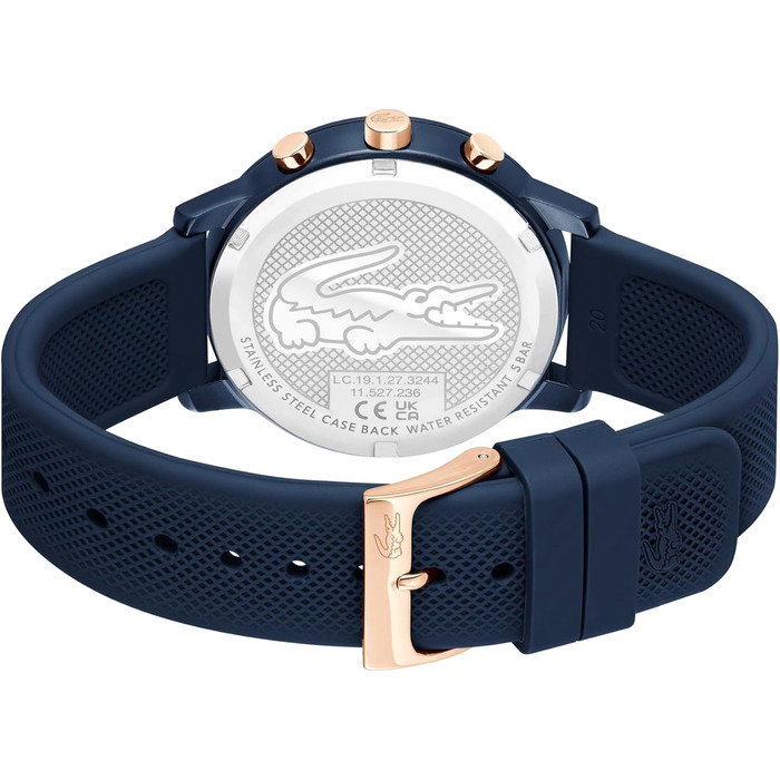 Годинник чоловічий Lacoste 12.12 Move кварцовий силіконовий синій/зелений/чорний