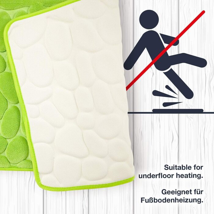 Memory Foam Bathroom Rug - Non-Slip Washable & Quick-Drying Bath Mat - 50x80 cm Black