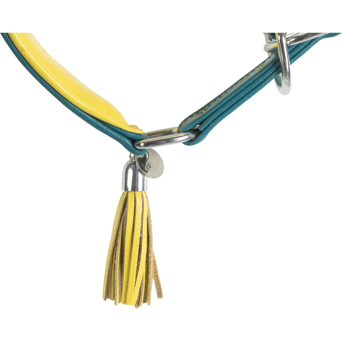 Нашийник для собак TRIXIE Active Komfort Windhunde, S-M, обхват 33-42 см, petrol/yellow, широке підкладкове під горло