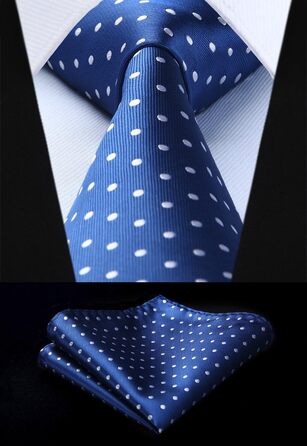 HISDERN Комплект краваток для чоловіків (5 шт) з кишеньковим хустинкою. Класичні краватки з шовку для весілля та особливих подій. У подарунковій коробці.