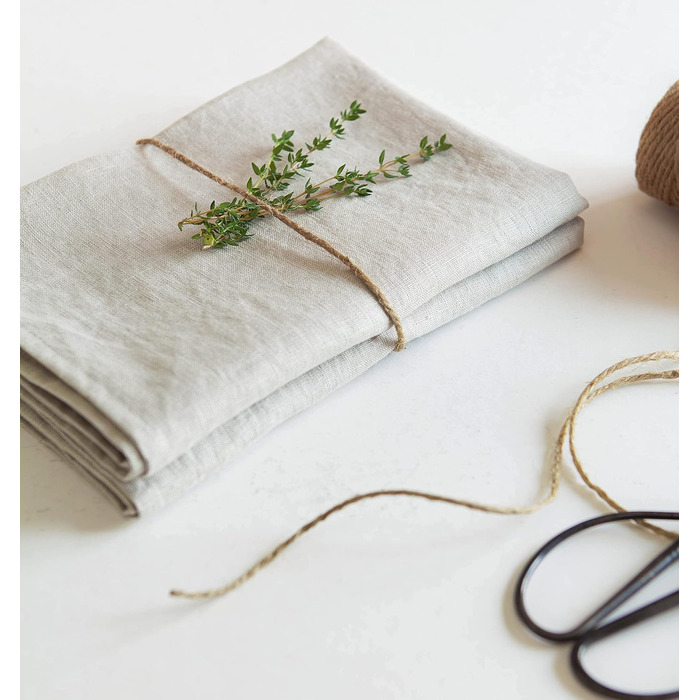 LK PureLife Kitchen Towels, 100% pure linen, 50.8 x 68.9 cm, stone-washed linen, extra soft, quick-drying, for dishcloths, dish towels, hand towels, 2-pack, natural
