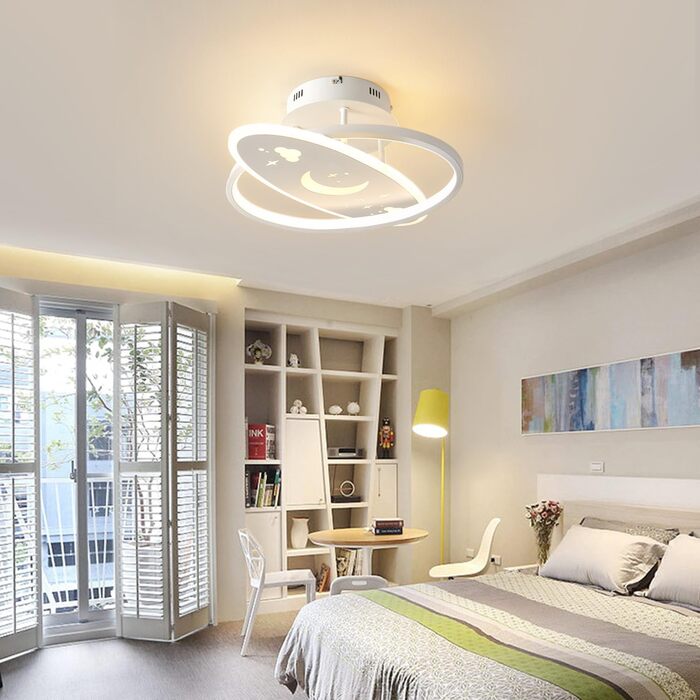 LED Ceiling Light Children's Room Lamp Ceiling, Dimmable Children's Room Ceiling Light with Remote Control, 32W Children's Room Ceiling Light Clouds for Living Room, Bedroom (40cm, Warm White Dimmable)