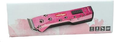 Набір для стрижки собак EHASO HEINIGER Profi Saphir: акумуляторна машинка, насадки, миска (рожевий)