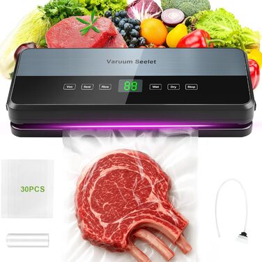 Вакуумний пакувальник 6-в-1 з мішками та рулонами, вбудований різак