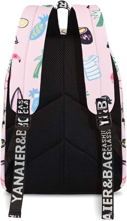 Шкільний рюкзак для дівчаток та хлопців, модний рюкзак для підлітків, водонепроникний, з відділенням для ноутбука, рожевий фламінго