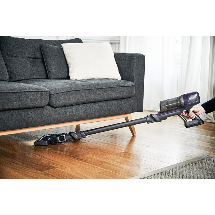 Rowenta RH6838 X-Pert 6.60 ESSENTIAL Cordless Vacuum | Stick and Handheld Vacuum in One | 45 Minute Run Time | LED Nozzle | Removable Battery | Includes Upholstery & Crevice Nozzle | Red/Black without Pet Hair Brush