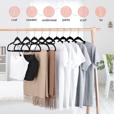 Вішалки для одягу Ediesi, 50 шт., сірі, з антиковзаючим покриттям, м'які, тонкі, для штанів, сорочок, спідниць, костюмів (50 шт., сірі без решітки) 50 шт. (50 шт., чорні з кріпленням для краваток)