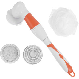 1Satz Multifunctional Electric Bath Brush Shower Massage Brush for Back Care, Long Handle, No Battery, Random Color Selection