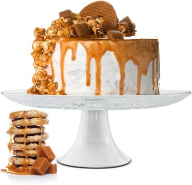 Квіткова тарілка для тортів Sendez Ø29 см з рельєфом, порцеляновий підставник, сервірувальна тарілка