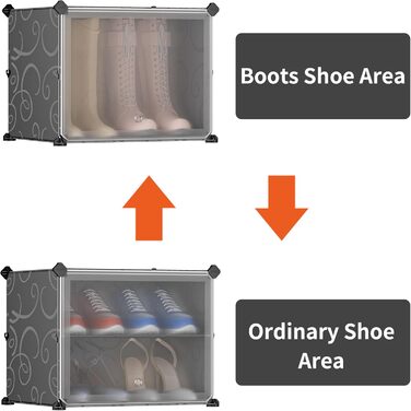 Plastic shoe cabinet, DIY simple shoe rack, narrow, with door, steel frame, stable, for hallways, bedrooms, entrance areas, White with transparent door, 2 * 6 (Black, 2x8)