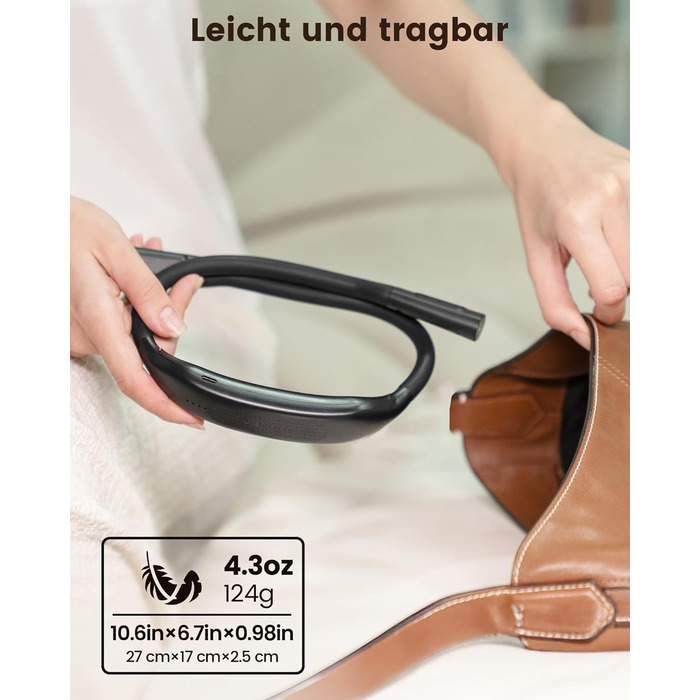 Glocusent Лампа для читання на шиї з 100 годин освітлення, захищає зір | Регульована колірна температура та 5 рівнів яскравості, легка лампа для ліжка, шиття, ремонту