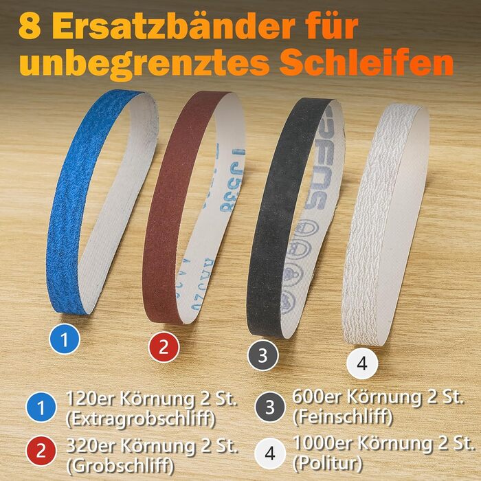 Електричний точило для ножів Band Messerschärfer TG2002 - професійний точило з 4 ступенями для конвексного заточування, з запасними ременями