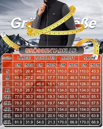 Електрична гріюча жилетка для чоловіків та жінок з 15 зонами нагріву - 3 режими температури, для активного відпочинку, катання на лижах, полювання, кемпінгу (без акумулятора), чорна, XXL