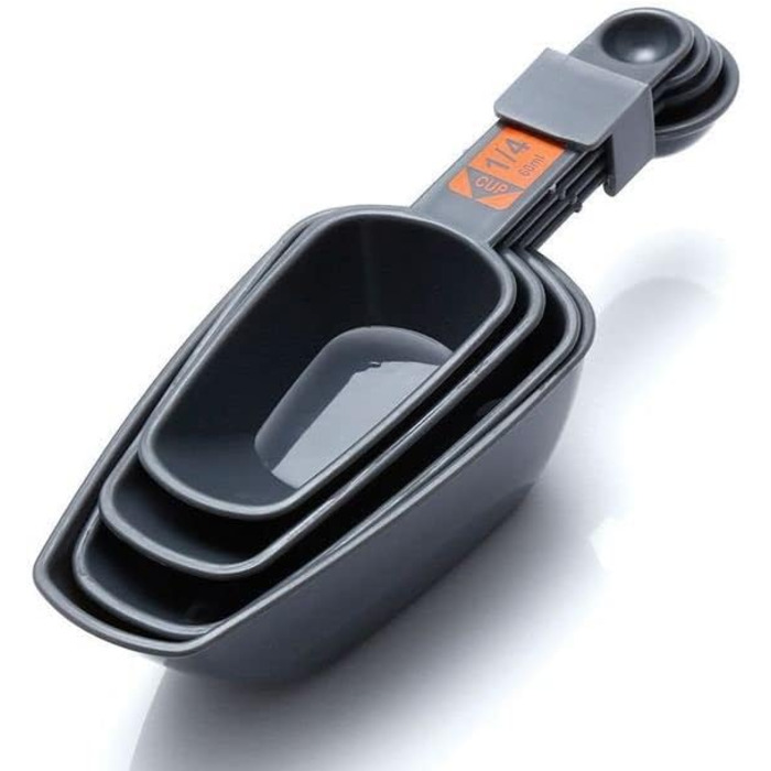 WAAZI 4-Piece Measuring Spoon Set for Baking and Cooking - 1/4 Cup to 1 Cup - PP Plastic Measuring Spoons Kitchen Tool Measuring Cup Set