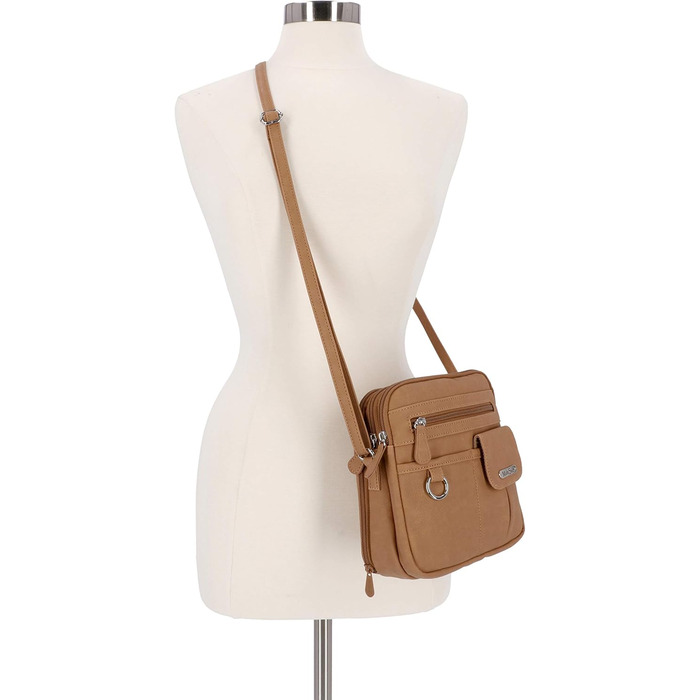 Сумка жіноча через плече MultiSac North South Mini Zip Around Hazelnut Brown
