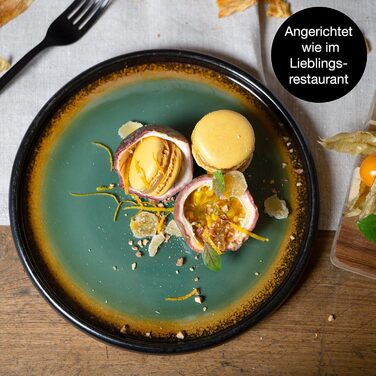 Тарілки Moritz & Moritz SOLID, набір 4 шт., 21 см, кераміка. Ідеально для десерту, випічки, сніданку. Набір посуду зеленого кольору