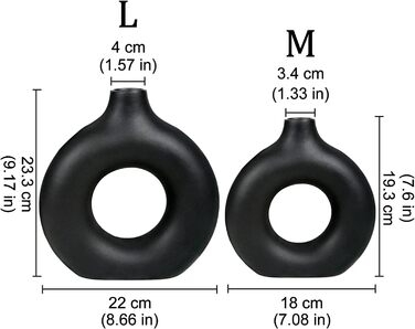 Набір ваз для квітів з кераміки (2 шт.) - білі, для сухоцвітів та декор інтер'єру