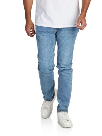 Чоловічі джинси DENIMFY Stretch Straight Fit сині, чорні, сірі - бавовна, розміри 30-40