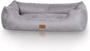 Knuffelwuff Dog Bed Dreamline in Velour XXL 120 x 85cm - Removable cover - Easy to clean - For large, medium and small dogs (Grey, L 155 x W 105 x H 30 cm)