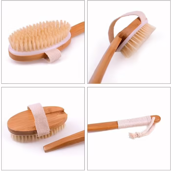 CambOs Bath and Body Brushes made of Horse Hair with Boar Bristles for Women, Long Handle Bath Brushes for Men, Bath Accessories, 20 inches