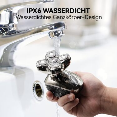 Електричний голєний апарат MAXGROOM для чоловіків, вологостійкий, для сухого та вологого гоління, 5D-головка, USB-C зарядка, LED-індикатор заряду, чорний