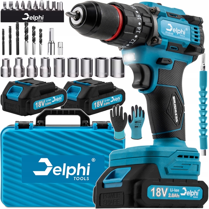 Акумуляторний ударний шуруповерт Delphi Tools 18 В, 2,0 Аг