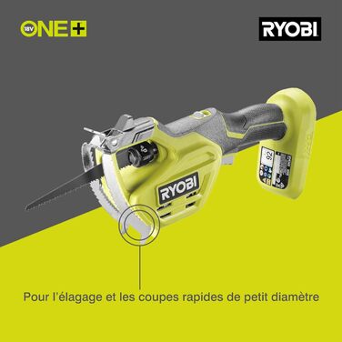 Акумуляторна ланцюгова міні-пила RYOBI 18V ONE+ 15 см, обрізна, без акумулятора та зарядки