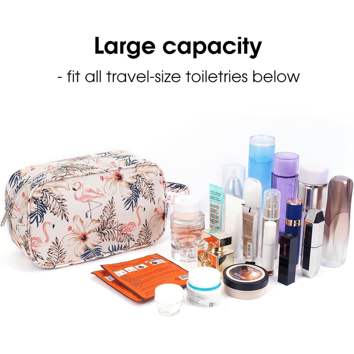 Чоловічий туалетний набір Narwey: водонепроникний, міцний, з багатьма відділеннями, для подорожей (чорний, бежевий з фламінго)