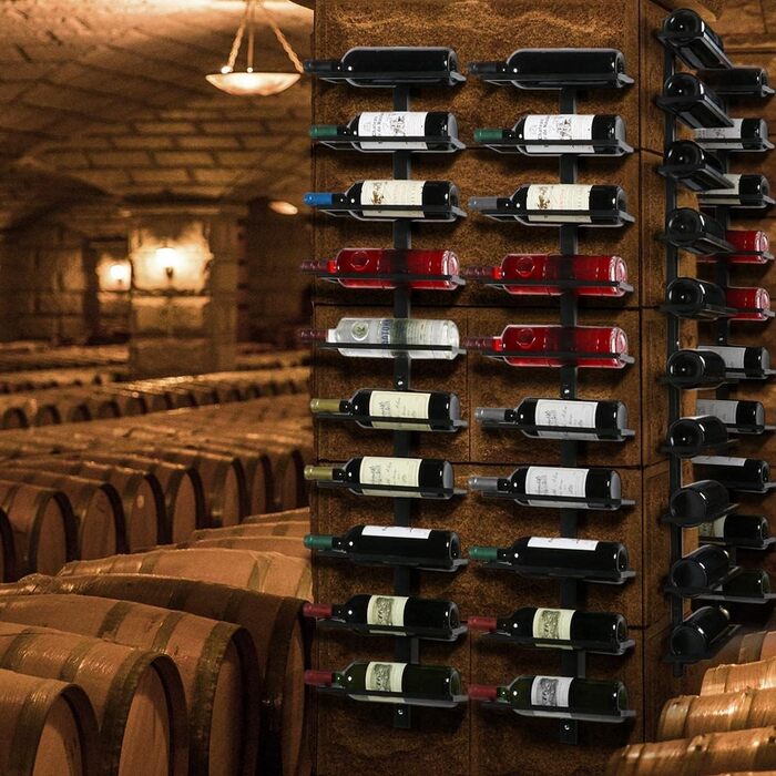 Yaheetech Wine Rack Bottle Holder Wine Shelf Storage Shelf for Wall Metal 10 Bottles, Black