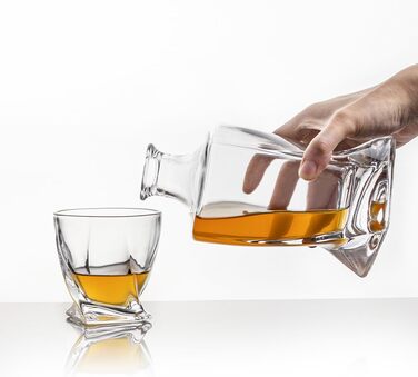 Square Whiskey Decanter Set with 2 Glasses in Gift Box - Scotch, Whiskey & Wine Decanter for Men & Women