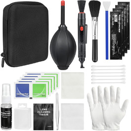 Набір для чищення камери 14-в-1: об'єктиви, фільтри, мобільні телефони. Комплектація: стилус, щітка, повітряний дюймаметр, серветка