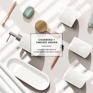 Набір аксесуарів для ванної кімнати Clara Clark, 5 предметів, салатовий колір. Включає: дозатор для мила, тримач для зубних щіток, стакан, склянка для ватних паличок, піднос для косметики.