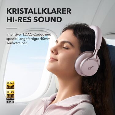 Soundcore Space One Рожеві Бездротові Навушники з Активним Шумозаглушенням Bluetooth 5.3, 40 годин, Hi-Res Audio, App