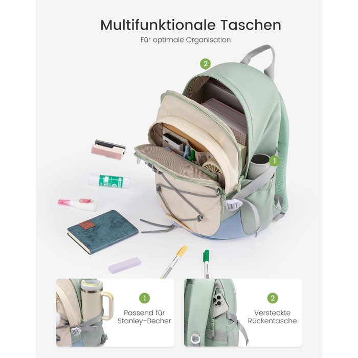 Шкільний рюкзак LOVEVOOK для підлітків, 5 клас, з нагрудним ременем, легкий, для дівчаток, 8+ років, 15.6