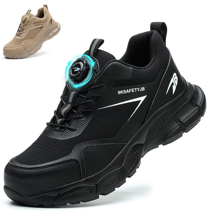 Черевики робочі чоловічі/жіночі S3 Explorer 3.0, легкі, дихаючі, зі сталевим підноском, швидкозастібання, чорні (40 EU)