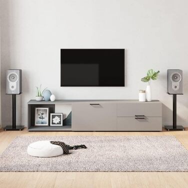 Підставка для колонок vidaXL, 2 шт., чорна з антиковзними ніжками, з міцного скла