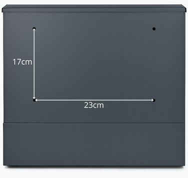 Поштова скринька Verda Anthracite з газетницею, порошкове покриття AkzoNobel, 2 ключі, табличка з ім'ям, дизайнерська настінна поштова скринька з нержавіючої сталі