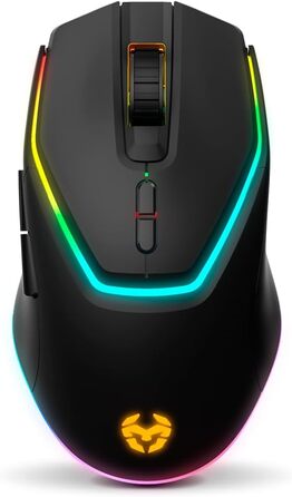 KROM Kabala – Бездротовий ігровий набір з RGB-клавіатурою та мишею, 6 Anti-Ghosting клавіш, 800-4800 DPI, іспанська розкладка, сумісний з PC, чорний