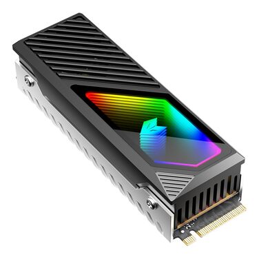 SSD-накопичувач M.2 2280 з RGB-підсвічуванням та охолодженням, преміум-алюмінієвий дизайн, ефективний теплорозсіювач, з термопрокладкою (чорний)