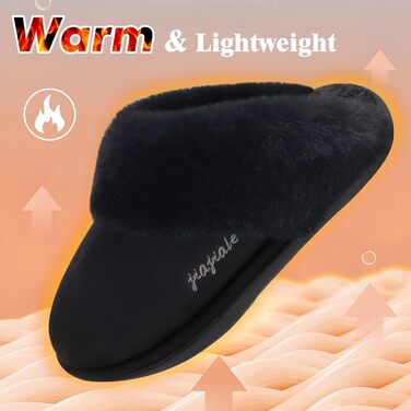 Жіночі домашні тапочки Jiajiale: м'які, теплі, з гумовою підошвою, чорні