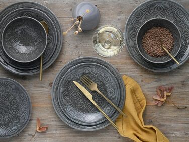 Набір посуду CreaTable Serie Orient Mandala 18 предметів, порцеляновий, для мікрохвильової печі та посудомийної машини, виготовлено в Європі