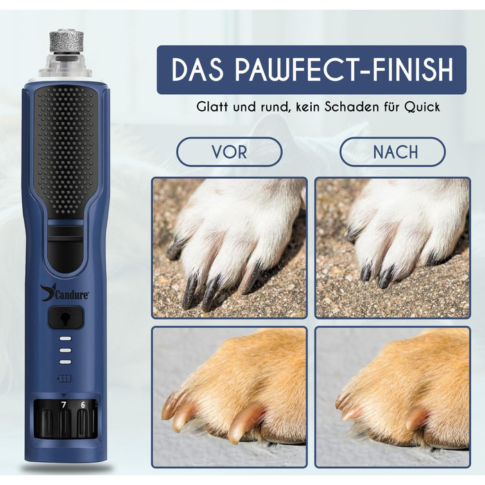Професійні ножиці для стрижки кігтів собак і котів Candure з пилочкою, нержавіюча сталь, стрижень для кігтів, висока якість, догляд за кігтями, інструмент для тварин, великий розмір, з захистом, 15 см, для всіх порід, темно-синій