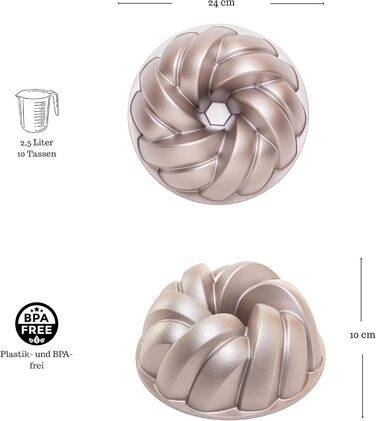 Форма для кексу Erreke, професійна якість, 2.5 л, 24 см, з антипригарним покриттям